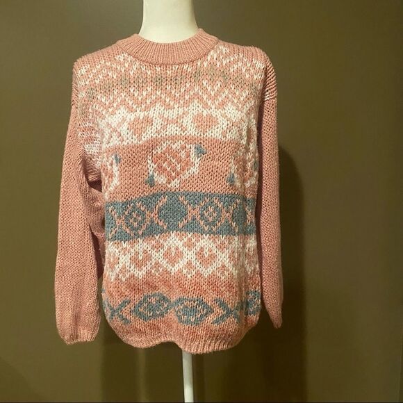 Shenanigans Hand Knitted Vintage  Sweater Size Medium - Picture 2 of 11